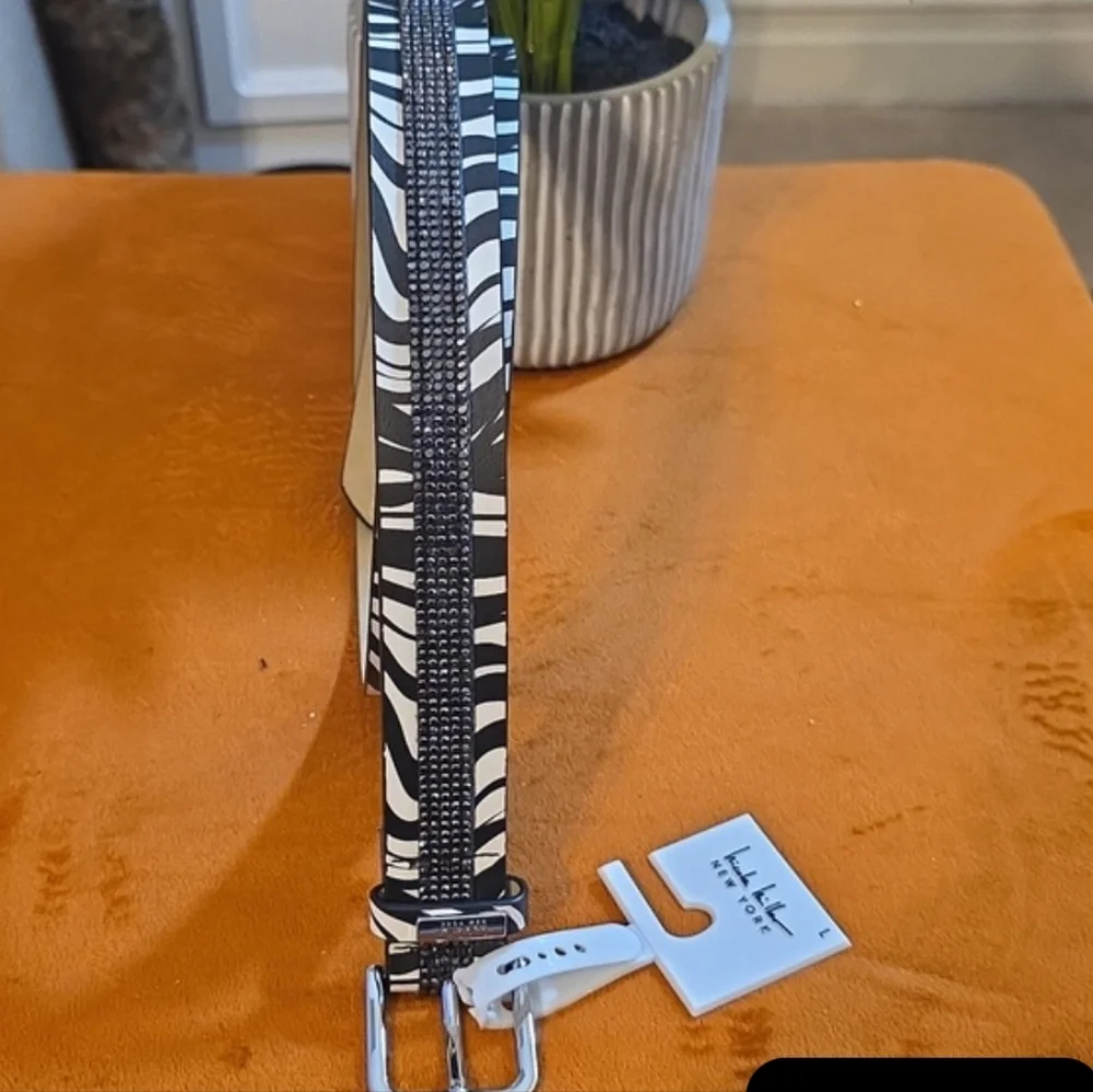 NICOLE MILLER Monochrome ZEBRA  Patterned  STUDDED Belt.